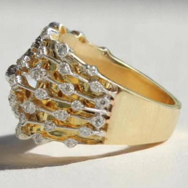 Wide Band Diamond Broad Ring