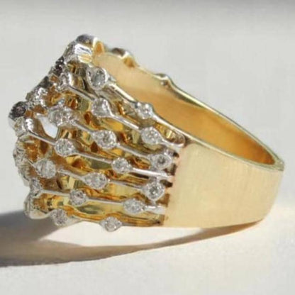 Wide Band Diamond Broad Ring