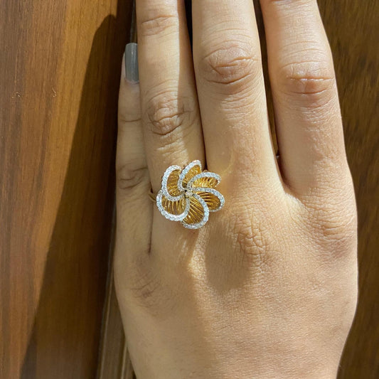 Floral Natural Diamond Cocktail Ring