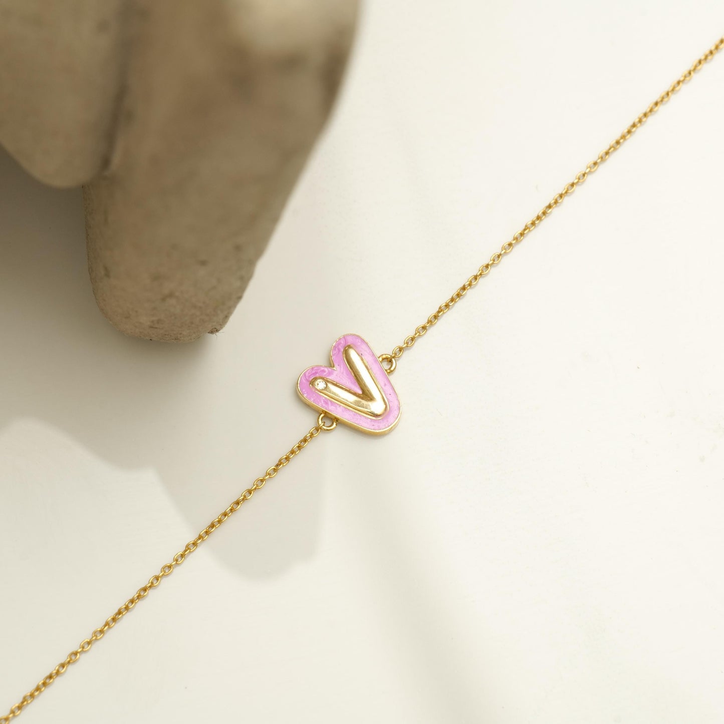 Personalized Initial Enamel Chain Bracelet