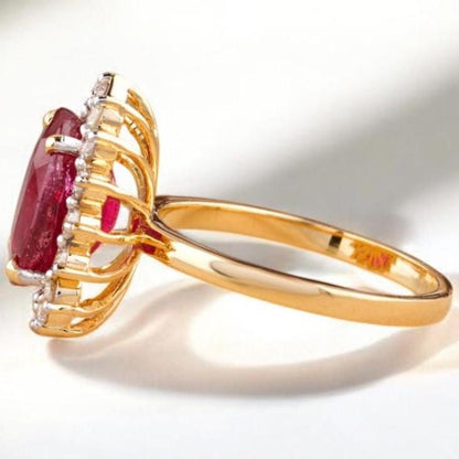 Oval Ruby Diamond Ring
