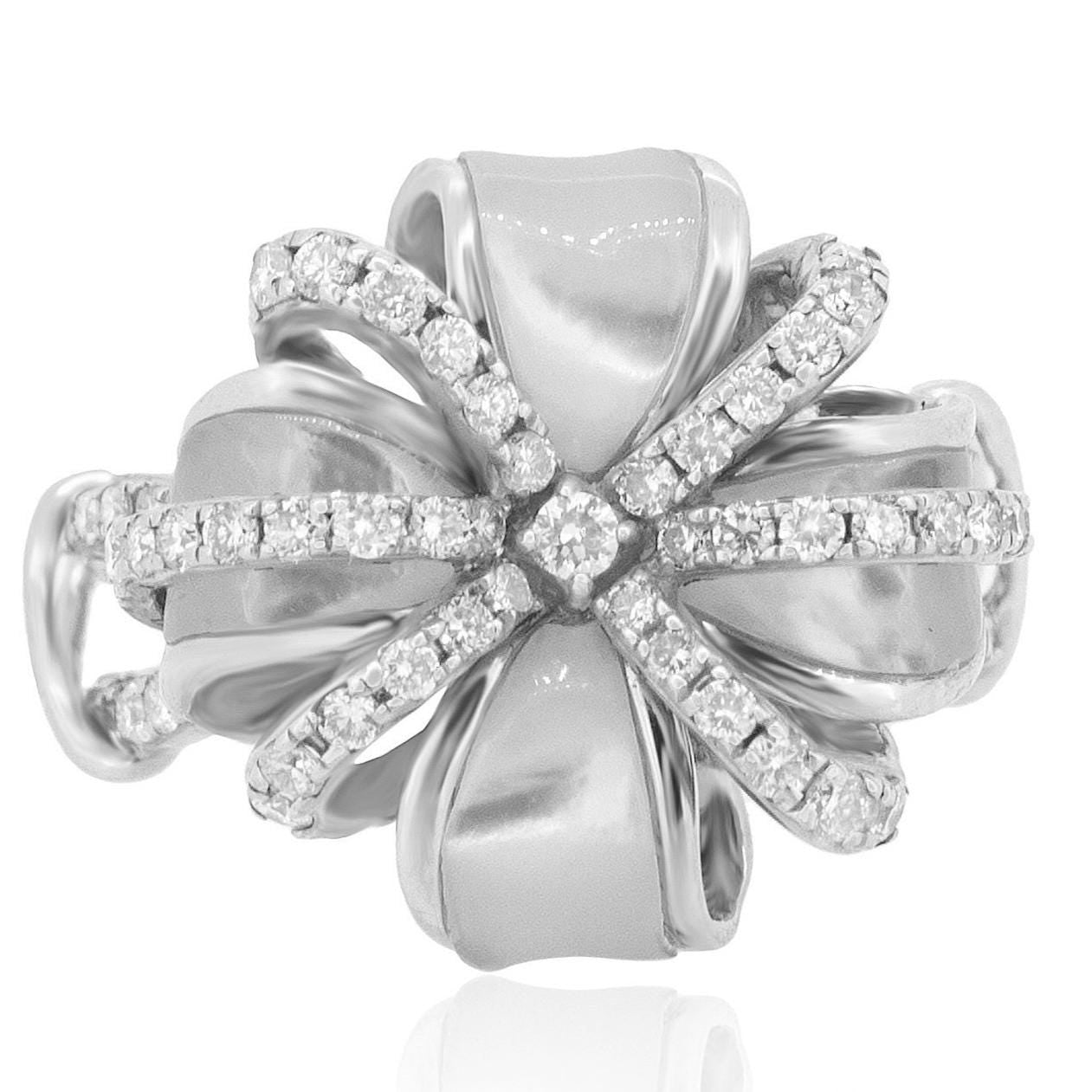 Mother of Pearl Natural Diamond Cocktail Ring