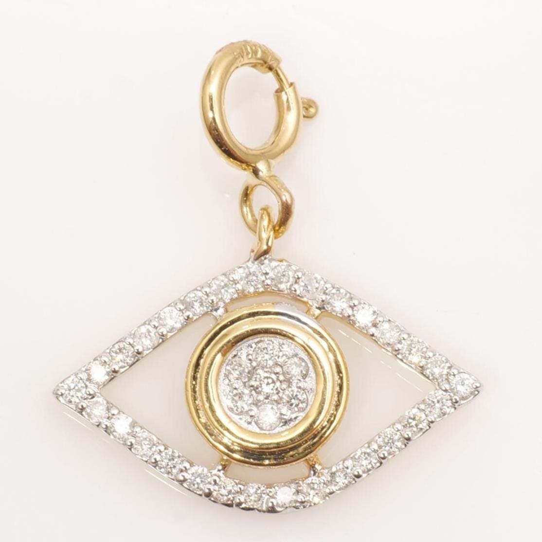 Evil Eye Natural Diamond Cluster Charm