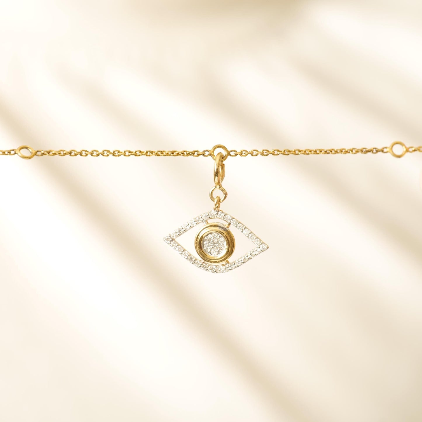 Evil Eye Natural Diamond Cluster Charm