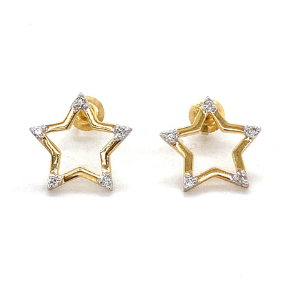 Kids Sparkling Star Diamond Stud Earrings