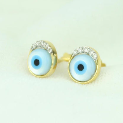 Kids' Evil Eye Diamond Stud Earrings