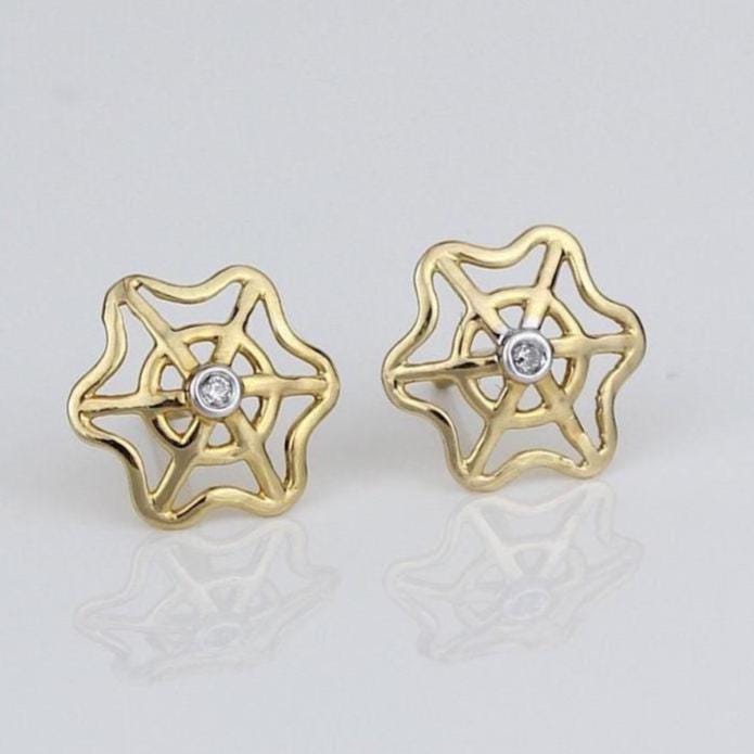 Kids Spider Web Diamond Stud Earrings