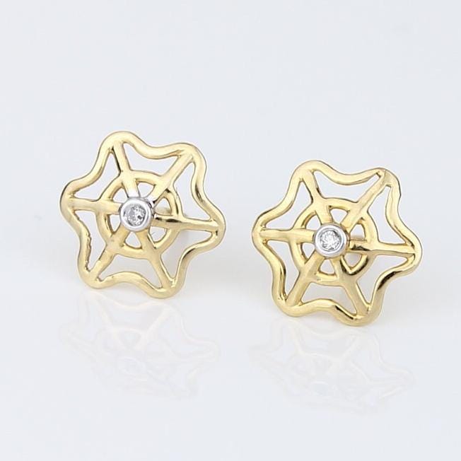 Kids Spider Web Diamond Stud Earrings