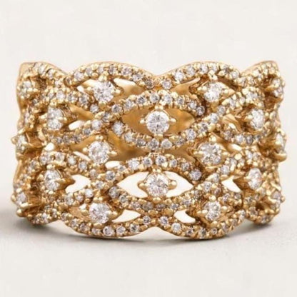 Criss Cross Diamond Ring
