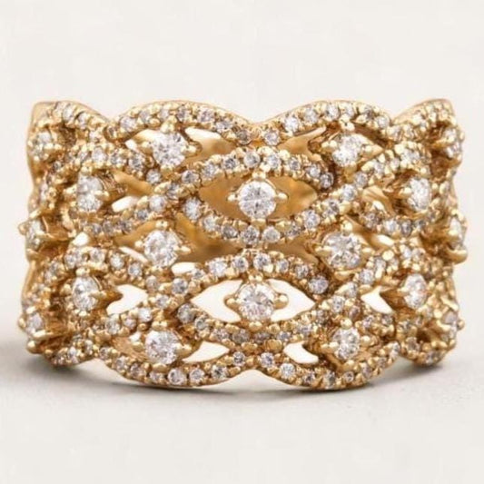 Criss Cross Diamond Ring