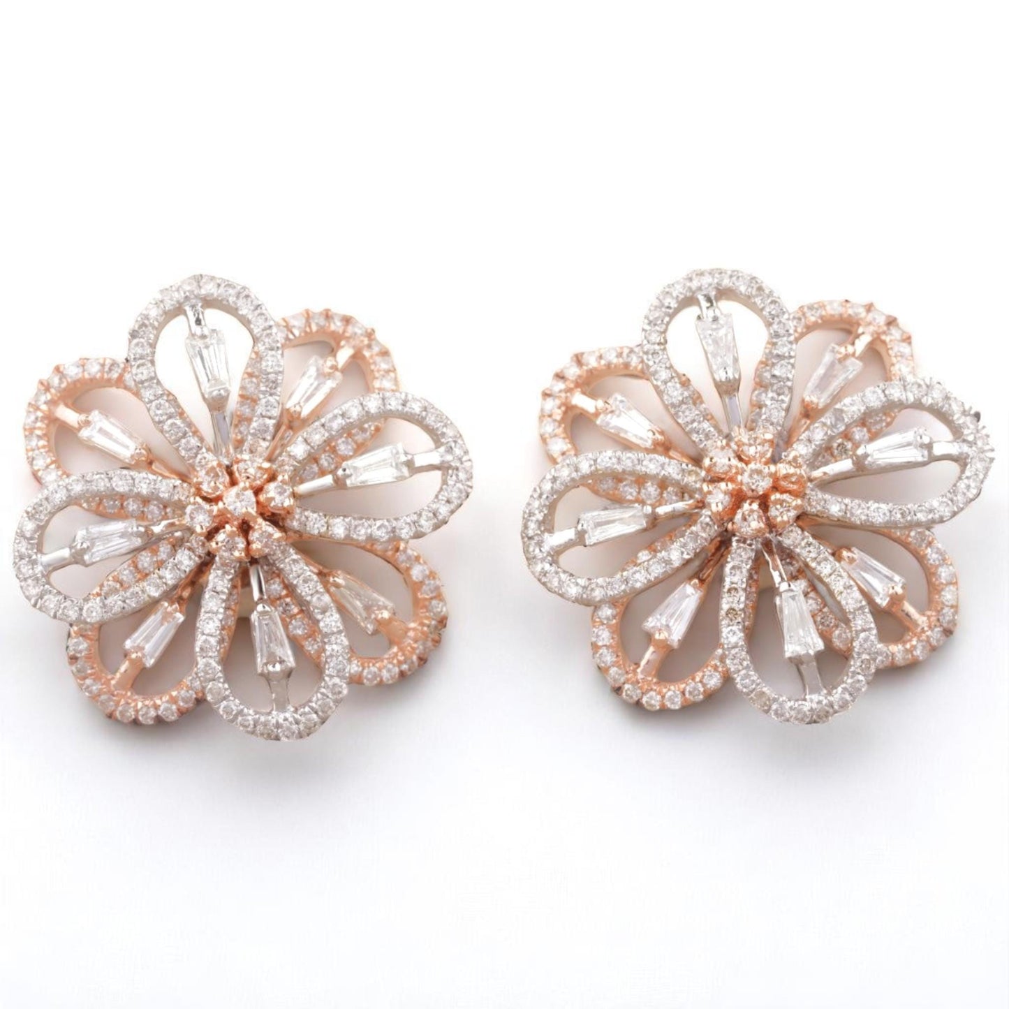 Flower Diamond Stud Earrings