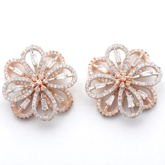 Flower Diamond Stud Earrings