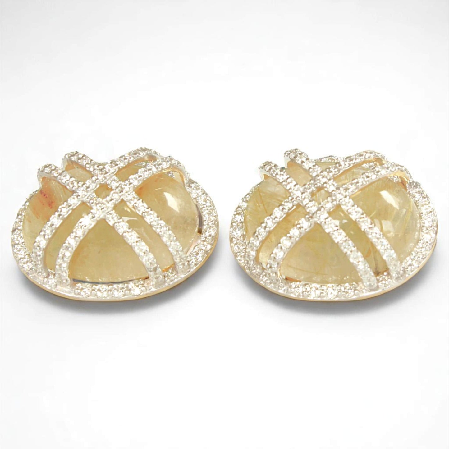 Oval Rutile Quartz Earrings