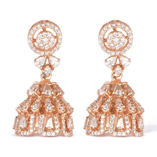 Floral Diamond Dangle Earrings