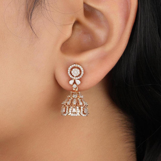 Floral Diamond Dangle Earrings
