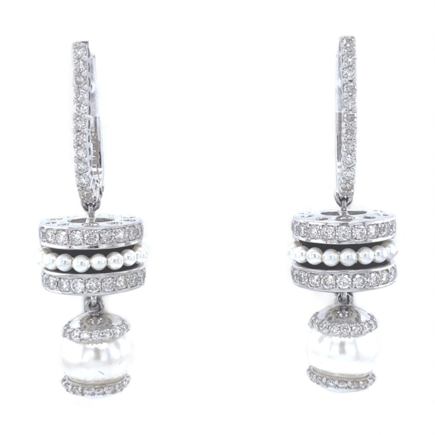 Pearl Drop Diamond Earrings