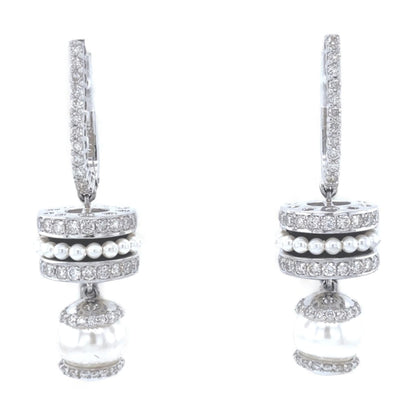 Pearl Drop Diamond Earrings