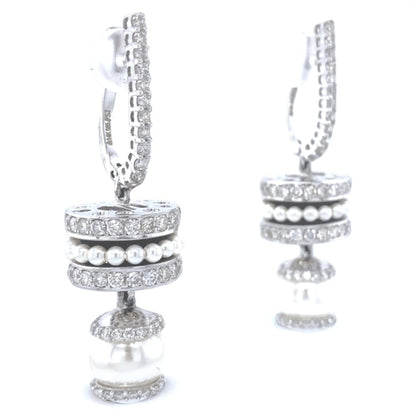 Pearl Drop Diamond Earrings
