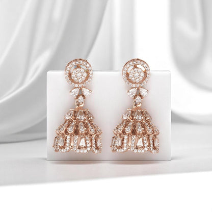 Floral Diamond Dangle Earrings