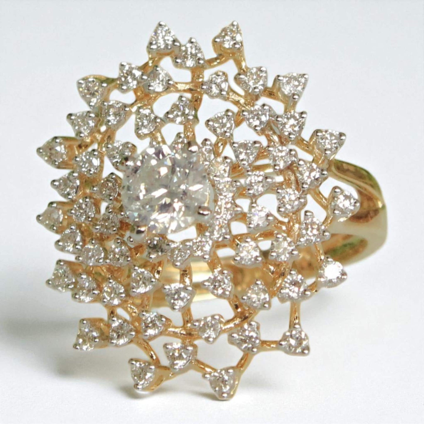 Solitaire Engagement Cocktail Natural Diamond Ring
