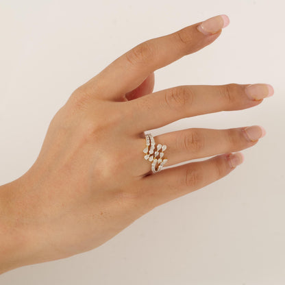 Leaf Branch Diamond Ring