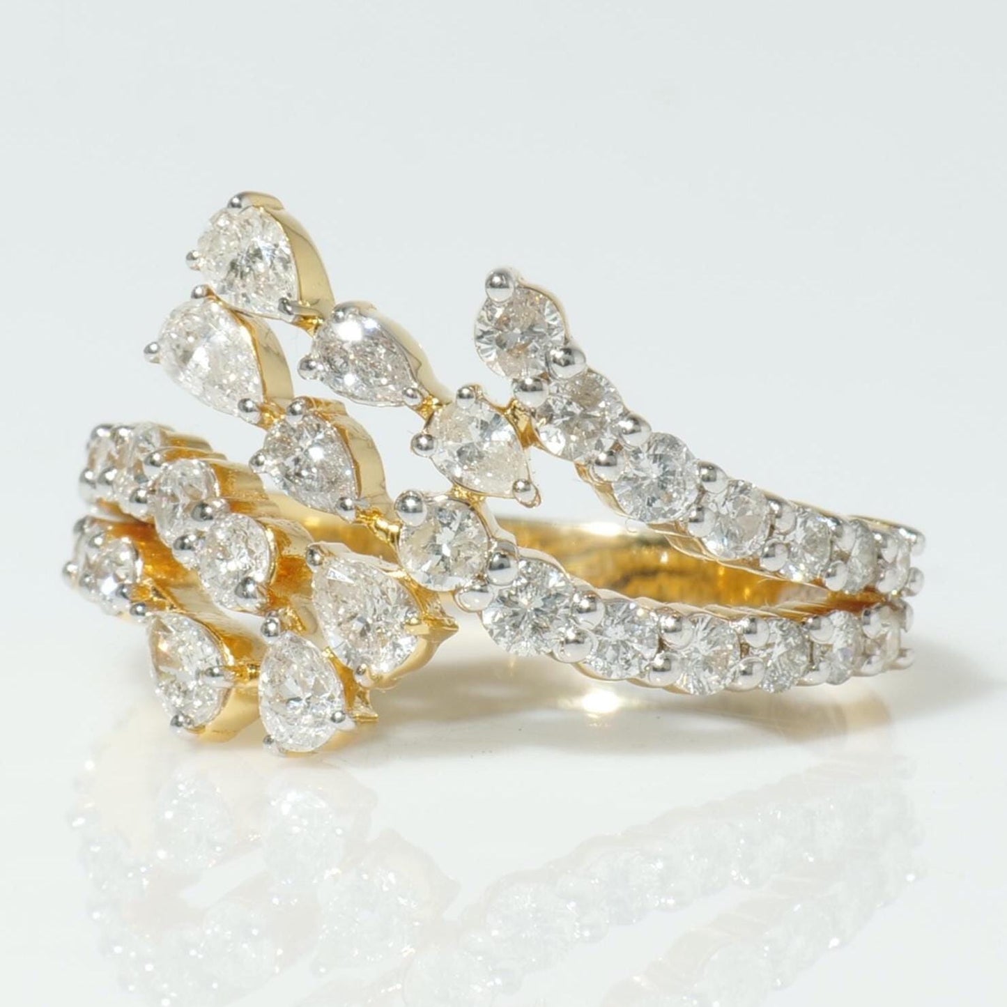 Leaf Branch Diamond Ring