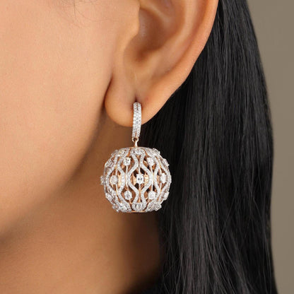 Orb Diamond Drop Earrings