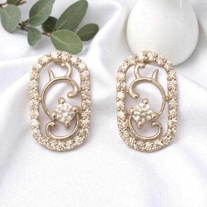 Filigree Diamond Stud Earrings