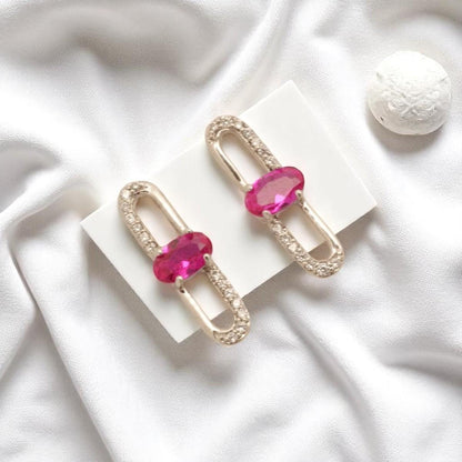 Paperclip Ruby Stud Earrings