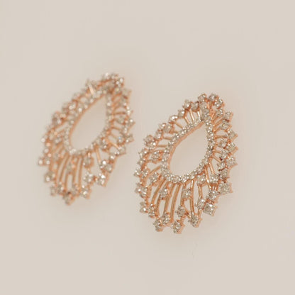 Peacock Feather Natural Diamond Stud
