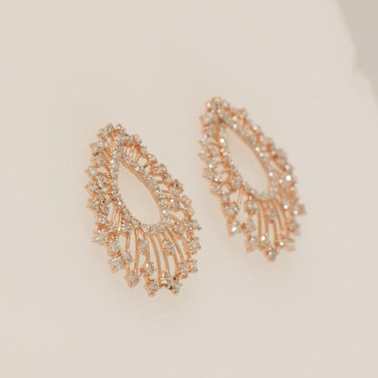 Peacock Feather Natural Diamond Stud