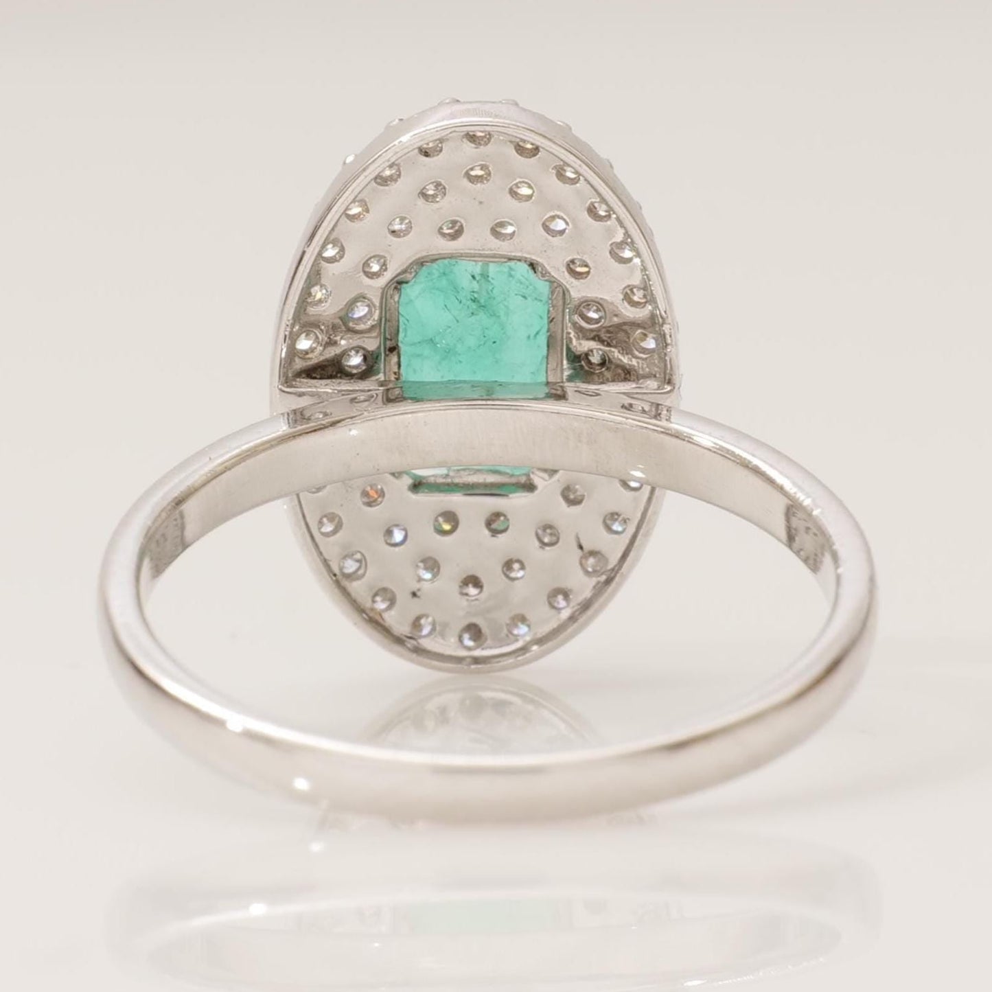 Emerald Cut Emerald Gemstone Diamond Ring