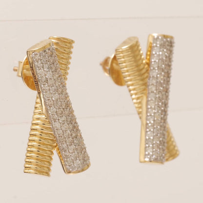 X Bar Diamond Stud Earrings