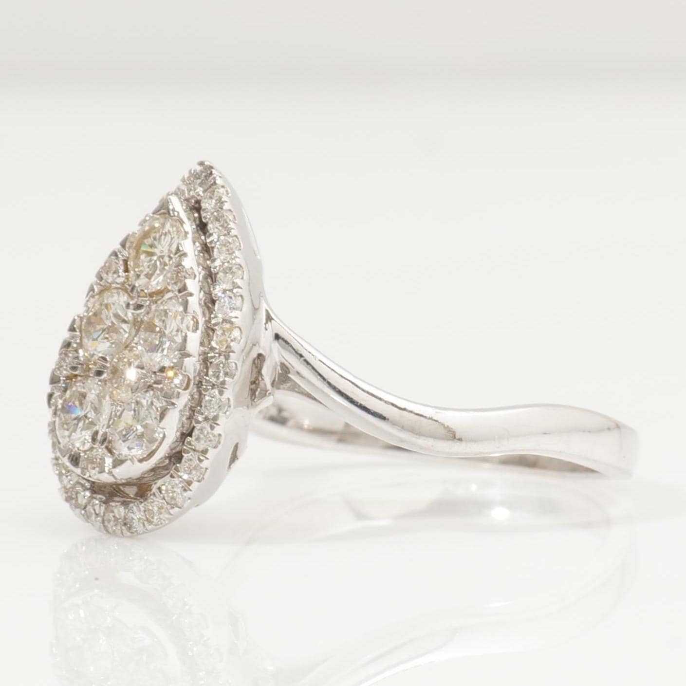 Pear Halo Diamond Ring