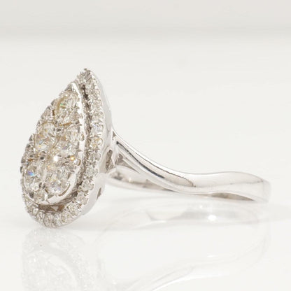 Pear Halo Diamond Ring