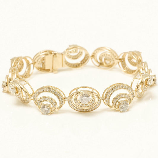 Spiral Natural Diamond Tennis Bracelet