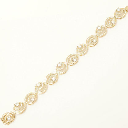 Spiral Natural Diamond Tennis Bracelet