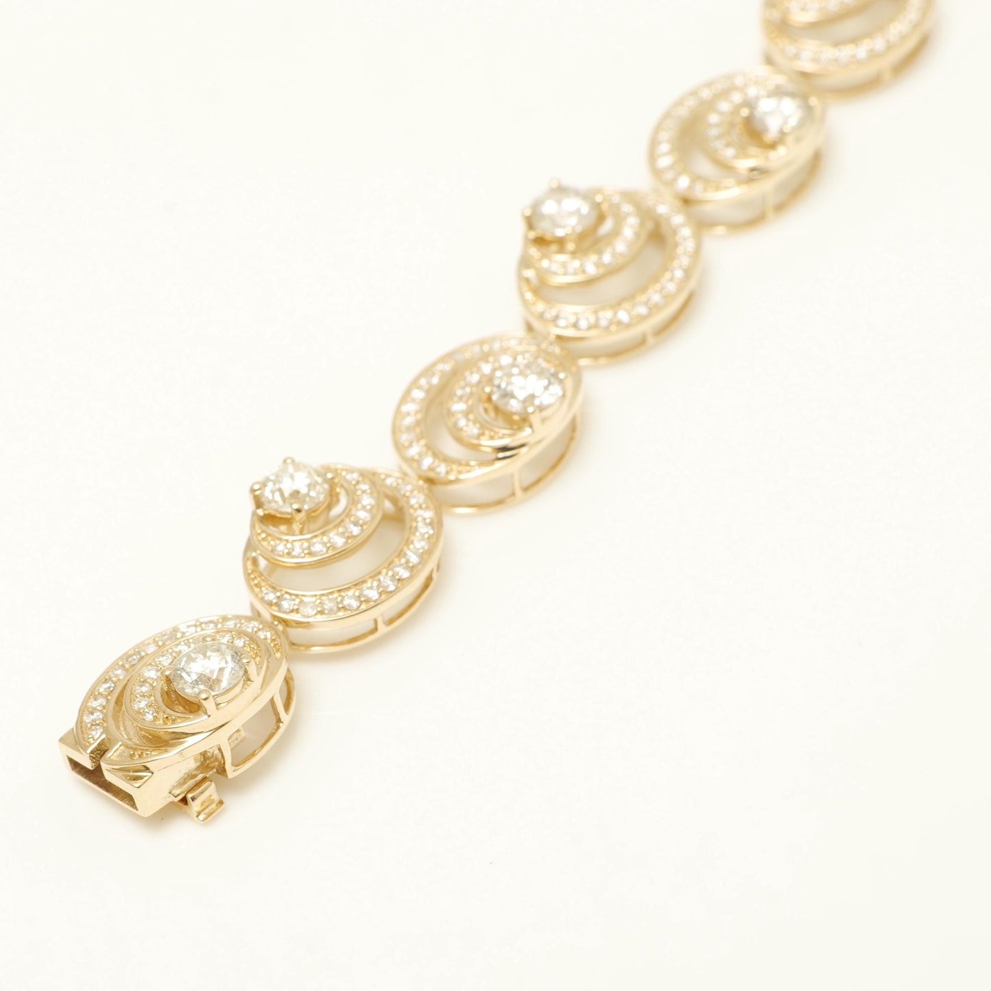 Spiral Natural Diamond Tennis Bracelet