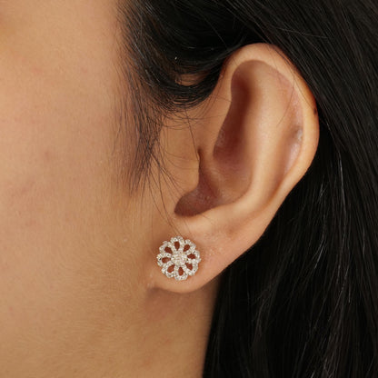 Flower Diamond Stud Earrings