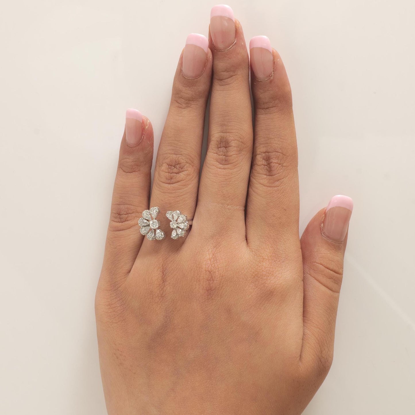 Floral Pear Diamond Ring
