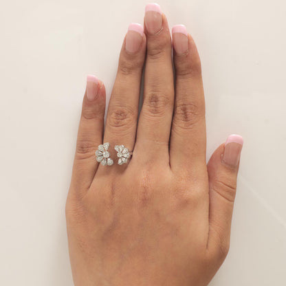 Floral Pear Diamond Ring