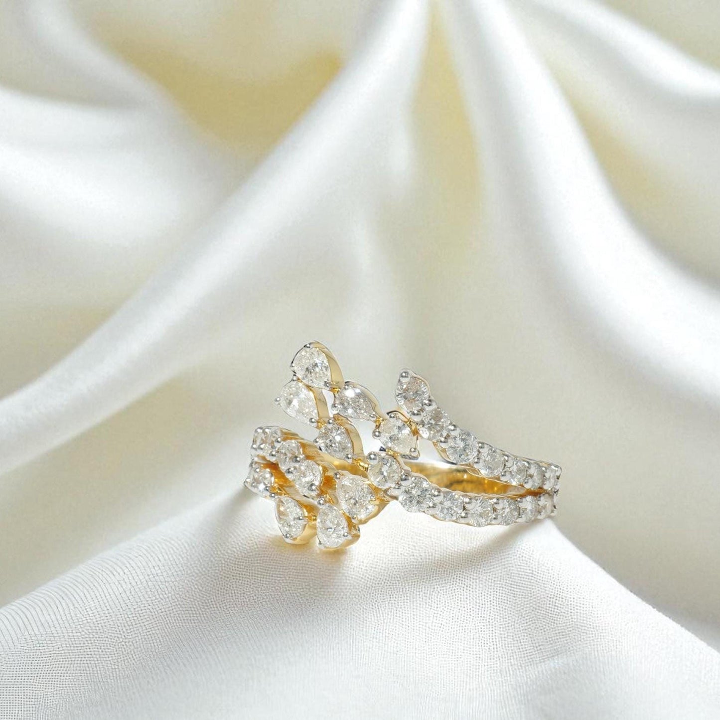 Leaf Branch Diamond Ring