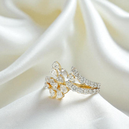 Leaf Branch Diamond Ring