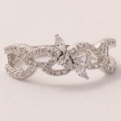 Vine Leaf Diamond Art Deco Ring