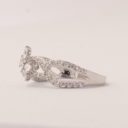 Vine Leaf Diamond Art Deco Ring