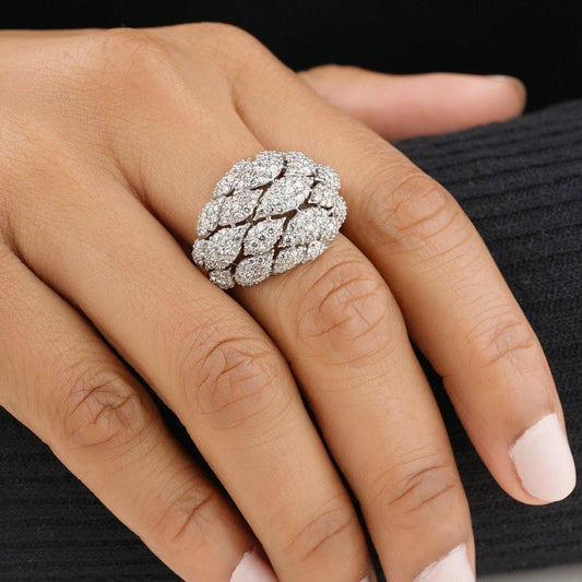 Dome Cluster Diamond Ring