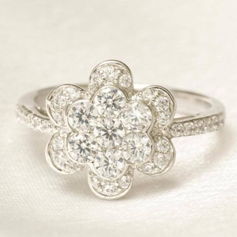 Floral Diamond Statement Ring