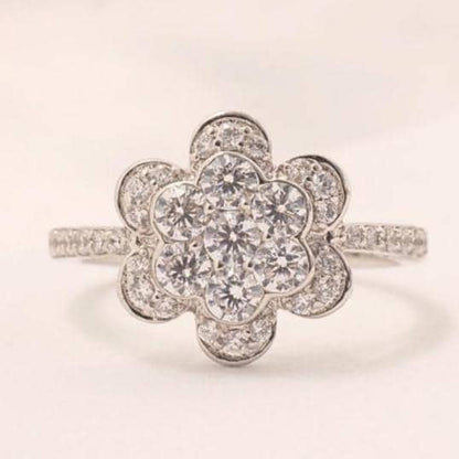 Floral Diamond Statement Ring