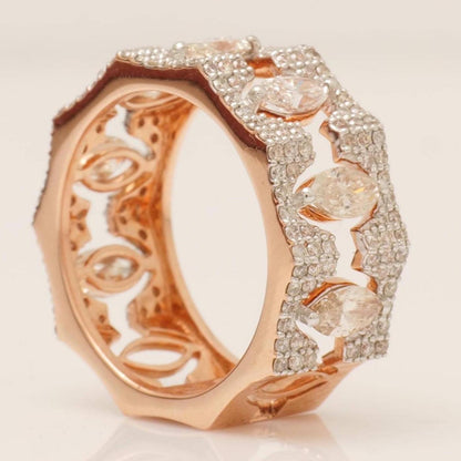 Marquise Diamond Broad Band Ring