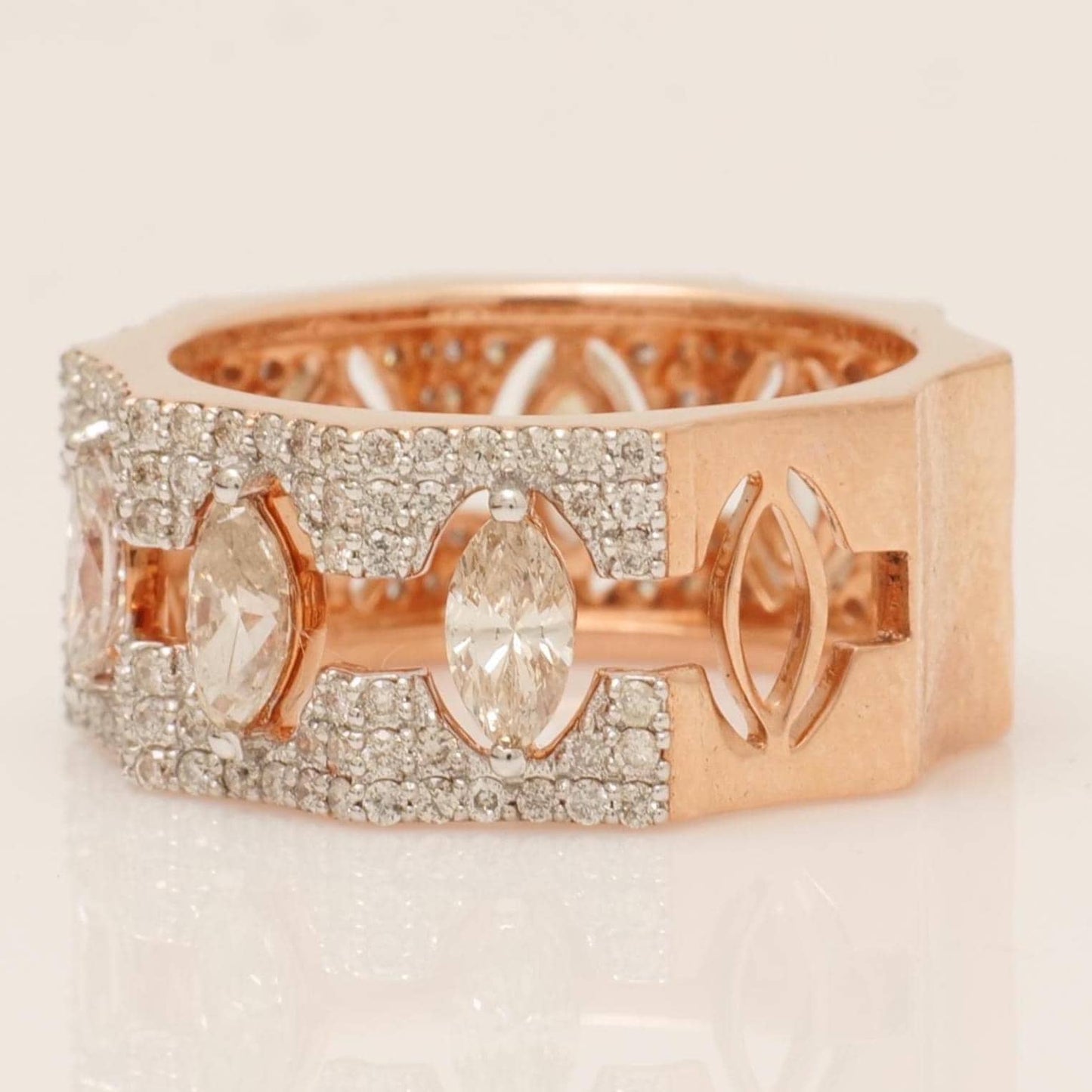 Marquise Diamond Broad Band Ring